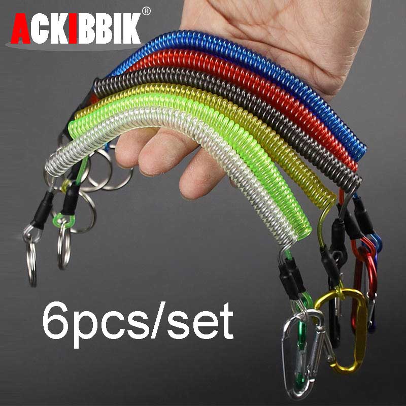 Fishing Kayak Paddle Leash - Ackibbik 6pcs Vissen Lanyard met Karabijnhaak