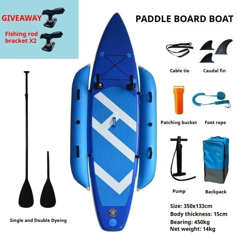 Fishing Kayak Rod Holder - Opblaasbare SUP Kayak Visplank, Dubbellaags Anti-Kantel
