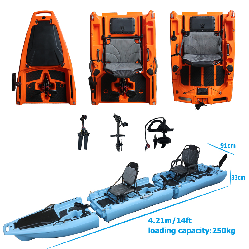 Fishing Kayak Sit In - 14FT 2-persoons demontabele peddelkayak zit-op-top dubbele